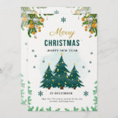 Gouden Groene Kerstmis Kaart (Voorkant / Achterkant)