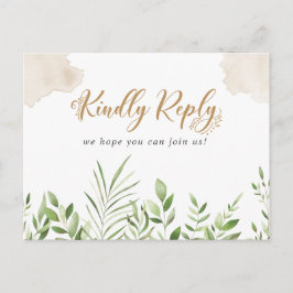Gouden Groene Lied Verzoek RSVP Briefkaart