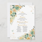 Gouden Groene Prinses Betoverde Tuin Quinceanera Kaart (Achterkant)