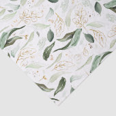 Gouden groene takken Elegant wit Tissuepapier (Detail)