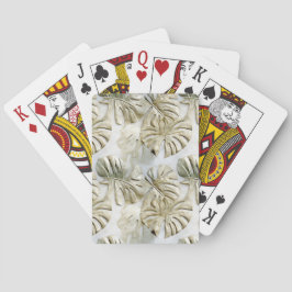 Gouden groene tropische bladeren pokerkaarten