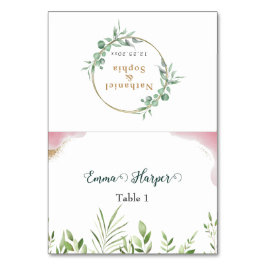 Gouden Groene Uitnodigingskaart voor Gasten op een Kaart