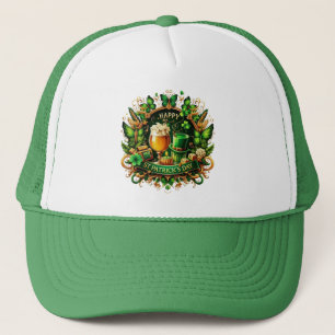 Gouden & Groene Weelderige St. Patrick's Dag Vieri Trucker Pet