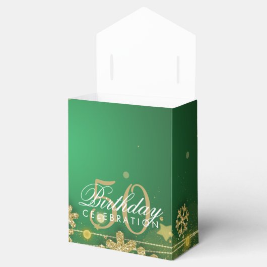 Gouden Groene Winter 50e Verjaardag Dank u Bedankdoosjes (Geopend)