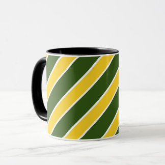 Gouden/groene, witte banden, geheld hoekige mok