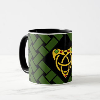 Gouden/groene/zwarte banden/weefsel, Keltische Mok