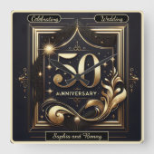 Gouden Grootheid: 50-Jaar Feestviering Vierkante Klok (Voorkant)