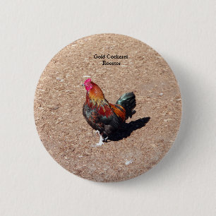 Gouden Haan Haan knoop Ronde Button 5,7 Cm