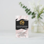 Gouden Haar Logo | Zijden Draperie Visitekaartje (Staand voorkant)