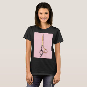 Gouden Haar Stylist Schaar Beauty Salon Kappers T-shirt