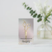 gouden haarschaarser visitekaartje (Staand voorkant)