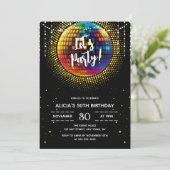 Gouden Halftone Disco Bal Laten we feestvieren Ver Kaart (Staand voorkant)