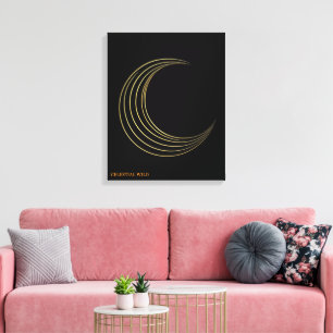 Gouden Halve Maan Hemelse Kunst Canvas Cadeau Afdruk