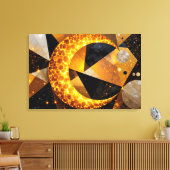 Gouden Halve Maan met kosmische geometrische sterr Canvas Afdruk (Insitu (Woonkamer))