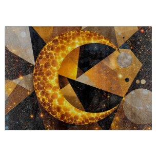 Gouden Halve Maan met kosmische geometrische sterr Snijplank