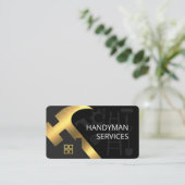 Gouden Hamer Rooftop Handyman Gereedschap Visitekaartje (Staand voorkant)