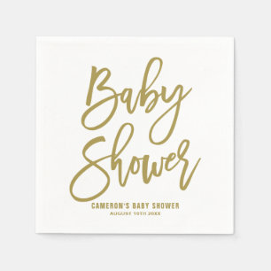 Gouden Hand Geletterde Baby showers Papieren serve Servet