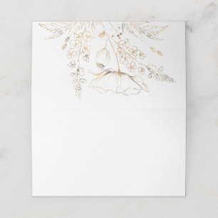 Gouden Hand getrokken Wildbloemen Witte bruiloft