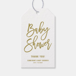 Gouden Hand Lettered Script Baby shower Gift Label Cadeaulabel