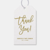 Gouden Hand Lettered Script Bedankt Cadeau Label Cadeaulabel (Voorkant)