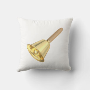 Gouden handbel met houten handvat kussen