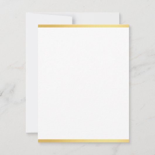 Gouden Handgeschreven Script Naam Verticale Sjablo Notitiekaartje (Achterkant)