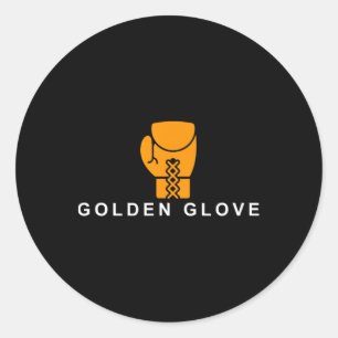 Gouden-handschoen'-boksmotivatie Ronde Sticker