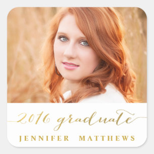 Gouden handschrift 2016 Foto Afstuderen Sticker