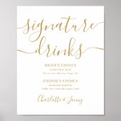 Gouden handtekening script drankteken poster (Voorkant)
