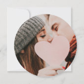 Gouden handtekening script ronde foto bruiloft kaart (Achterkant)