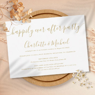 Gouden Happily Ever After Feest Huwelijk Kaart