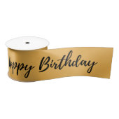 Gouden 'Happy Birthday' Gedrukte Ribbon Roll Lint (Spoel)