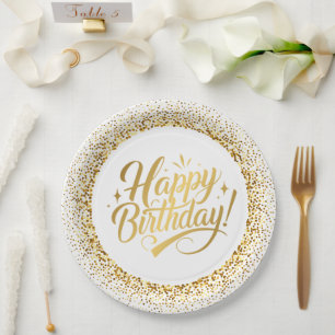 Gouden Happy Birthday Paper Bord voor Verjaardag