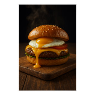 Gouden Harmonie – De Perfecte Gourmet Cheeseburger Perfect Poster