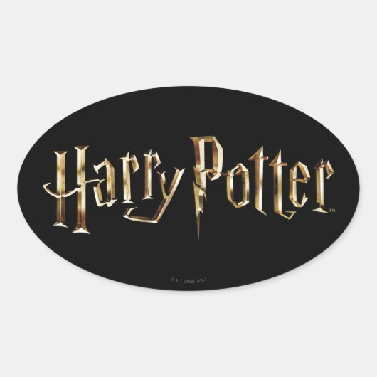 Gouden Harry Potter-logo Ovale Sticker (Voorkant)