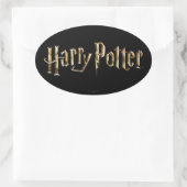 Gouden Harry Potter-logo Ovale Sticker (Tas)