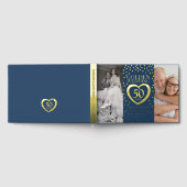 Gouden hart 50ste huwelijksverjaardag foto's blauw gastenboek (Volledig)