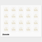 Gouden Hart De Perfecte Blend Wedding Favoriet Vierkante Sticker (Vel)