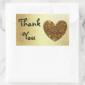 Gouden Hart en Glitter 'Dank U" Stickers (Tas)