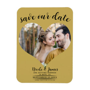 Gouden Hart Foto Huwelijk Save the Date Magneet