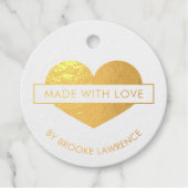 Gouden Hart Gemaakt met Liefde Bedankjes Labels (Voorkant)