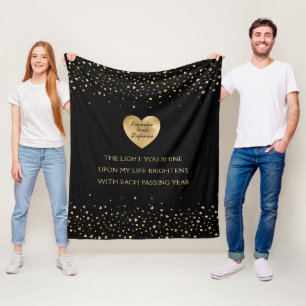 Gouden hart gepersonaliseerde Valentijnsdag liefde Fleece Deken