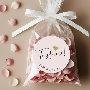 Gouden Hart Gooi Mij Trouwconfetti Favor Ronde Sticker