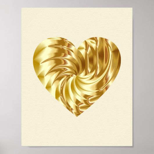 Gouden Hart (Gouden Vorm van Liefde) Poster (Voorkant)
