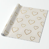 Gouden hart inpakpapier (Uitgerold)