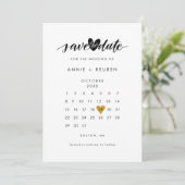 Gouden Hart Kalender Foto Save the Date (Staand voorkant)