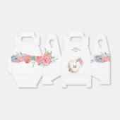 Gouden hart lijst Blush Bloesem Monogram Valentijn Bedankdoosjes (Uitgevouwen)