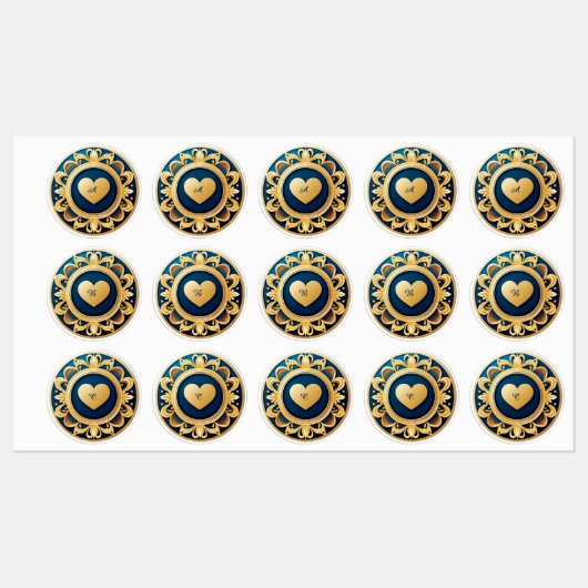 Gouden Hart Medaillon Labels (Vel)
