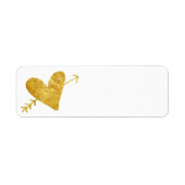 gouden hart met pijl etiket (Voorkant)