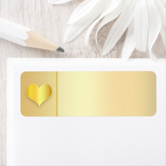 gouden hart moderne bruiloft adresetiketten etiket (Insitu)